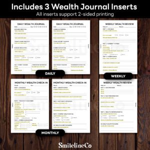 Daily Weekly Monthly Wealth Journal printable insert bundle