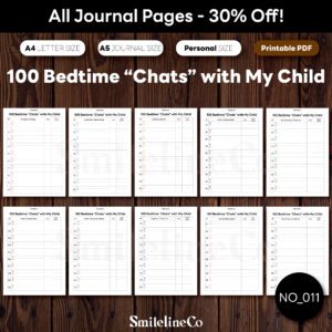100 Bedtime Chats with My Child printable journal pages bundle