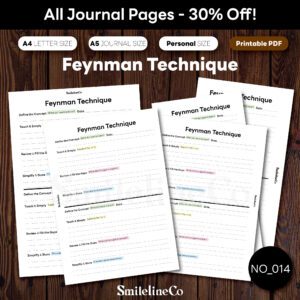 Feynman Technique printable learning journal bundle