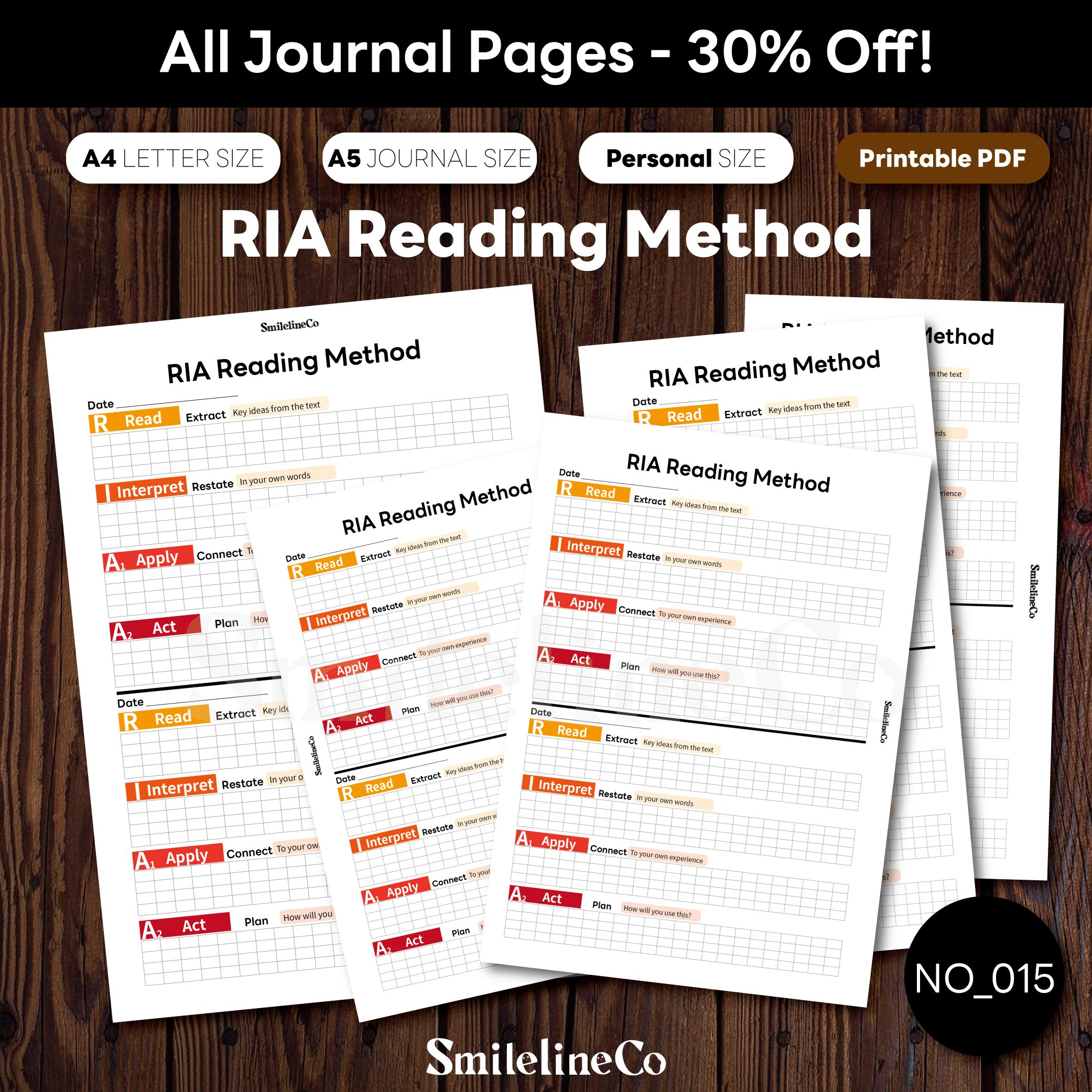 RIA Reading Method printable learning journal bundle