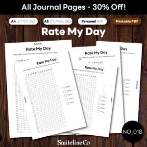 Rate My Day printable mood journal bundle