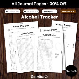 Alcohol Tracker printable wellness journal bundle