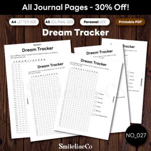 Dream Tracker printable wellness journal bundle