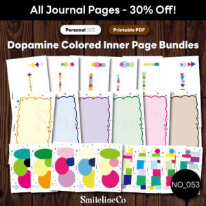 Dopamine Colored Inner Page Bundles printable journal set
