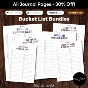 Bucket List Bundles printable seasonal activity journal set
