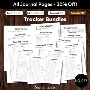 Tracker Bundles printable wellness journal set