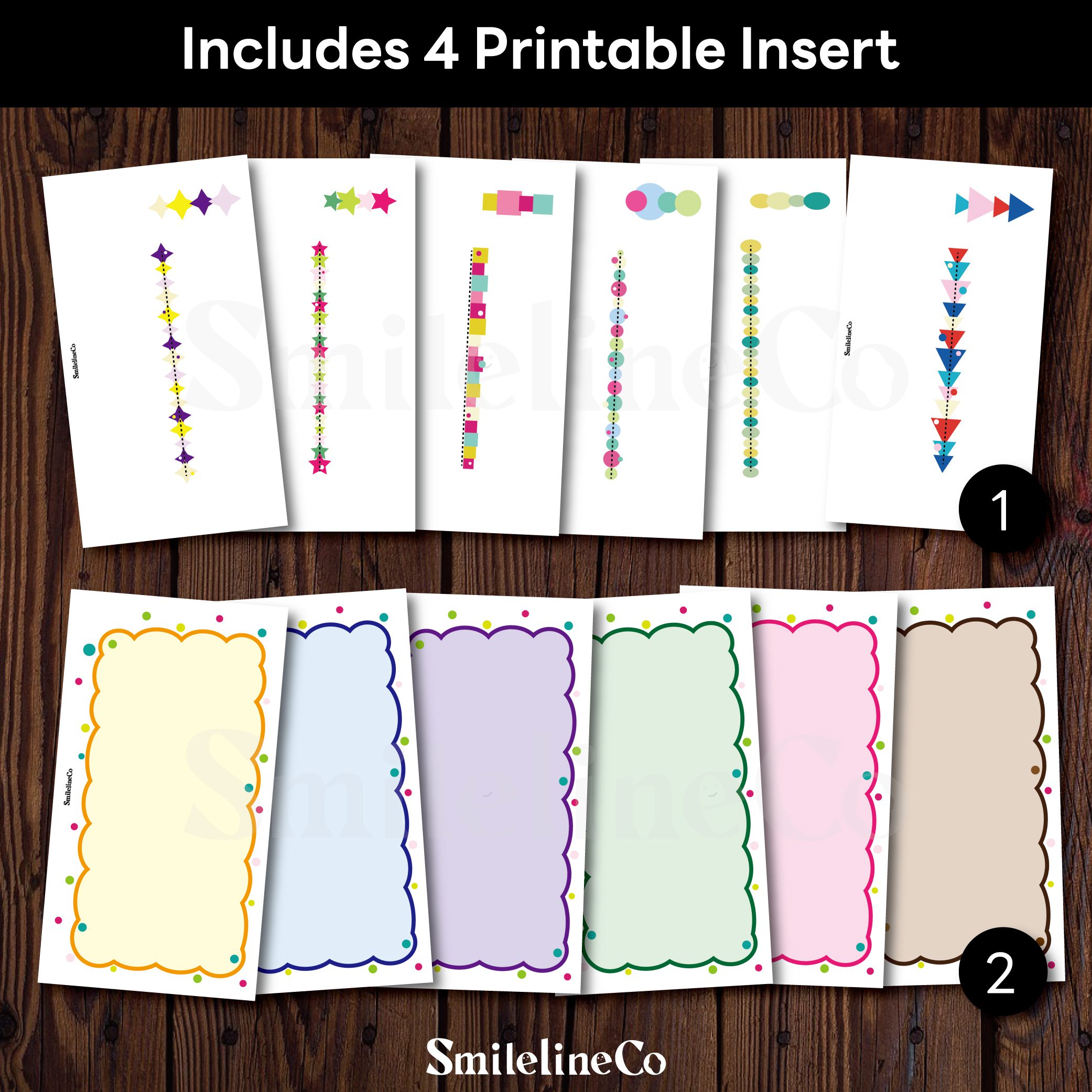 Dopamine Colored Inner Page Bundle printable dot pattern insert