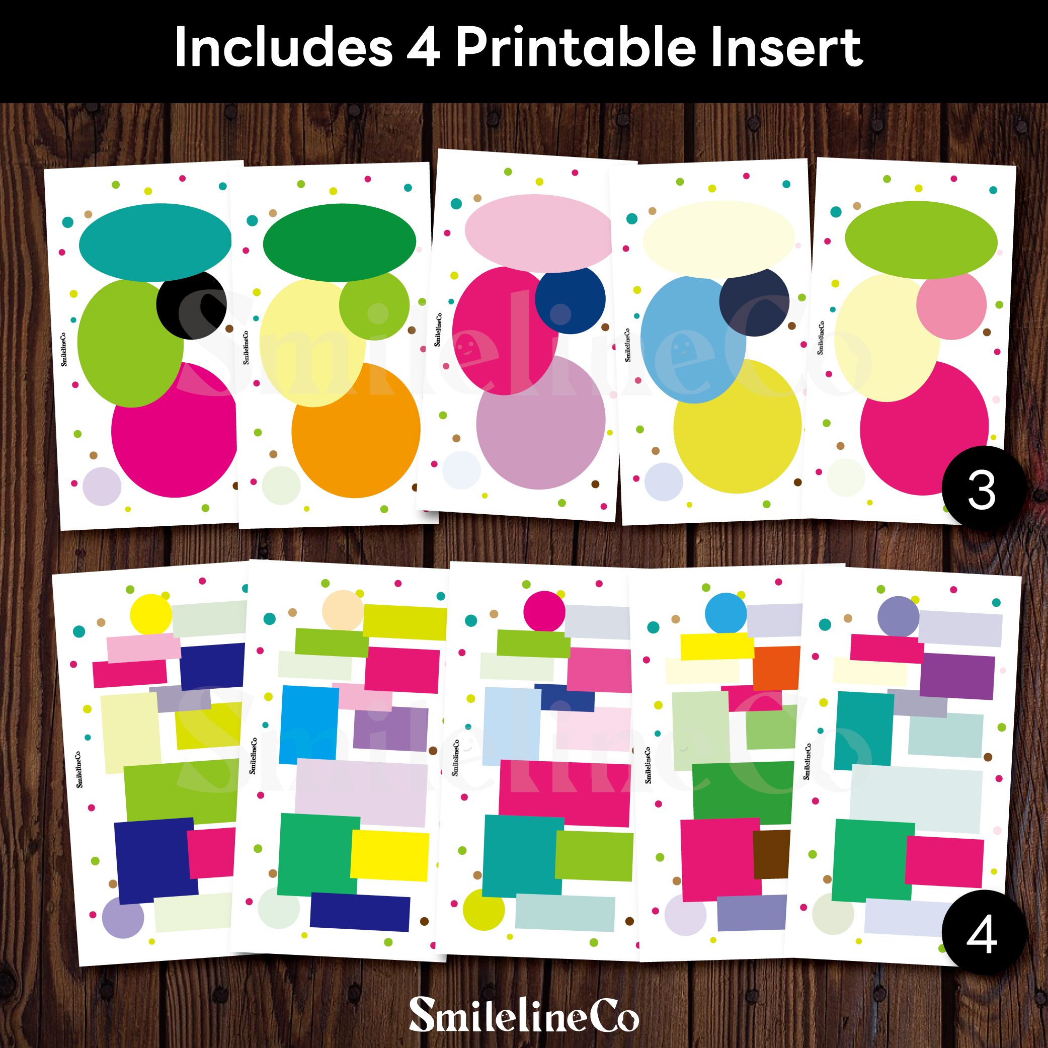 Dopamine Colored Inner Page Bundle printable colorful insert preview