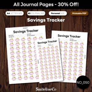 Savings Tracker printable money journal bundle