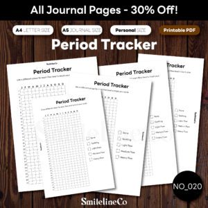 Period Tracker printable wellness journal bundle