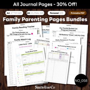 Family Parenting Pages Bundles printable family journal set