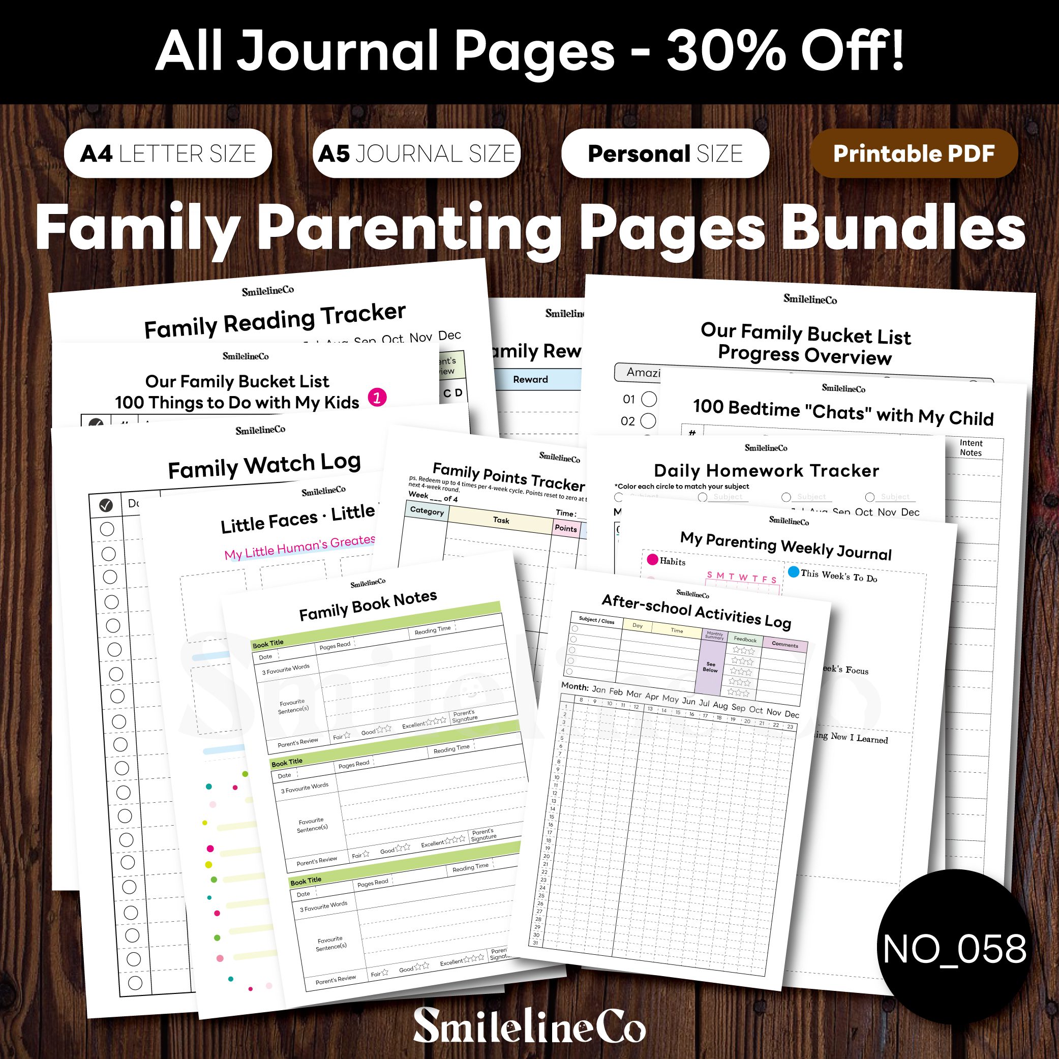 Family Parenting Pages Bundles printable family journal set
