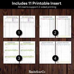 Family Parenting Pages Bundle printable reading tracker insert