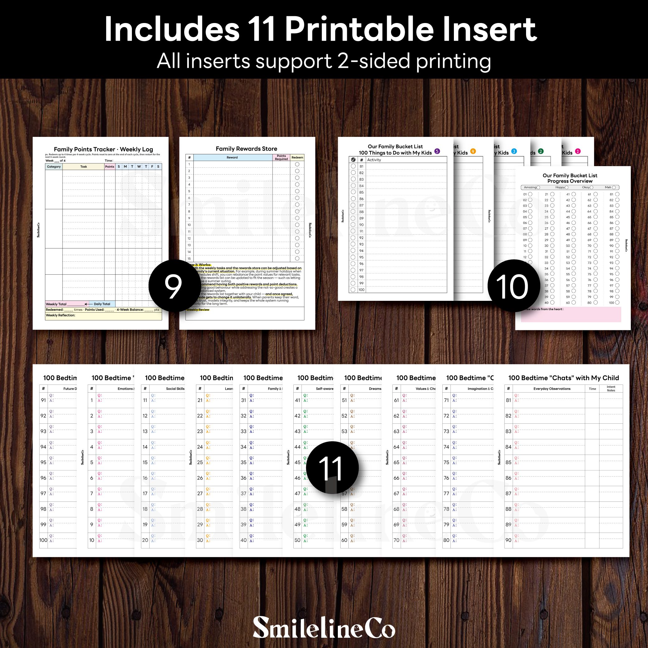 Family Parenting Pages Bundle printable watch log insert