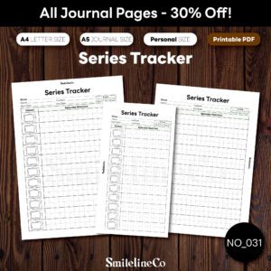 Series Tracker printable entertainment journal bundle
