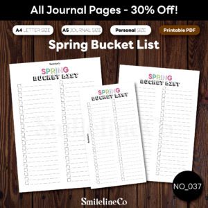 Spring Bucket List printable seasonal activity bundle