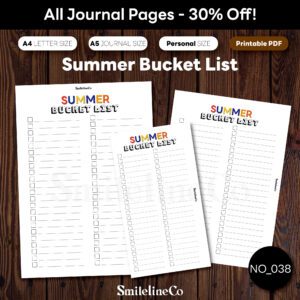 Summer Bucket List printable seasonal activity bundle