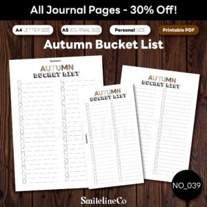 Autumn Bucket List printable seasonal activity bundle