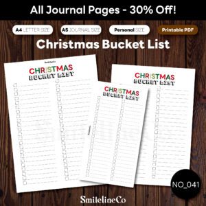 Christmas Bucket List printable holiday activity bundle