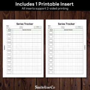 Series Tracker printable insert double sided design