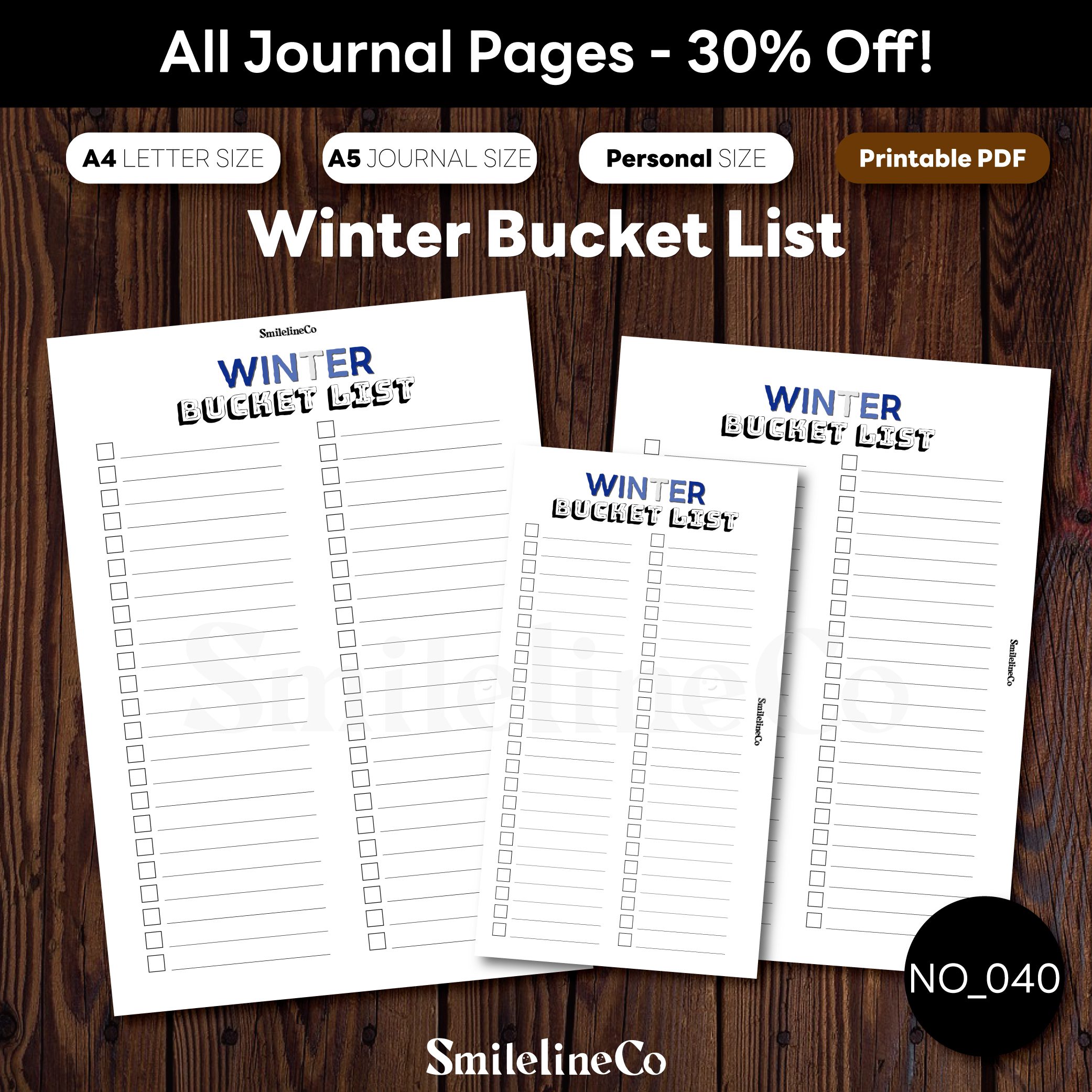 Winter Bucket List printable seasonal activity bundle