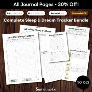 Complete Sleep Dream Tracker Bundle printable wellness journal set