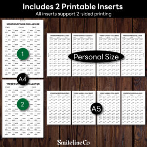 $10,000 Savings Challenge printable, $200 milestone savings tracking for planner use, clean black and white layout