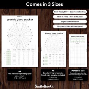 Weekly Sleep Tracker printable available in A4 A5 Personal size