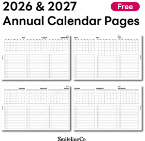 2026 2027 Annual Calendar Pages printable free download
