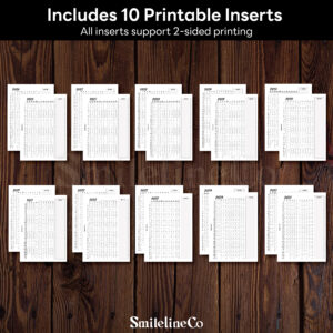 10-year dot grid tracker 2026-2035 insert preview for long-term habit and goal tracking, 10 printable pages