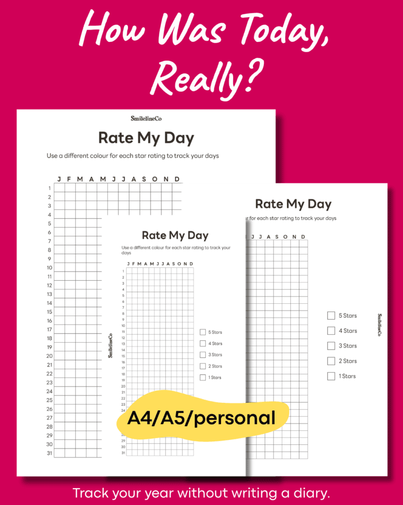 30 days of mood tracking calendar showing emotional patterns over a month