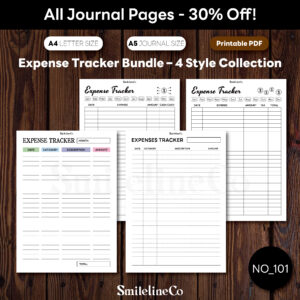 Expense Tracker Bundle Printable | 4 Style Collection A5 & A4