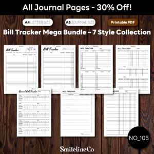Bill Tracker Mega Bundle Printable | 7 Style Collection A5 & A4