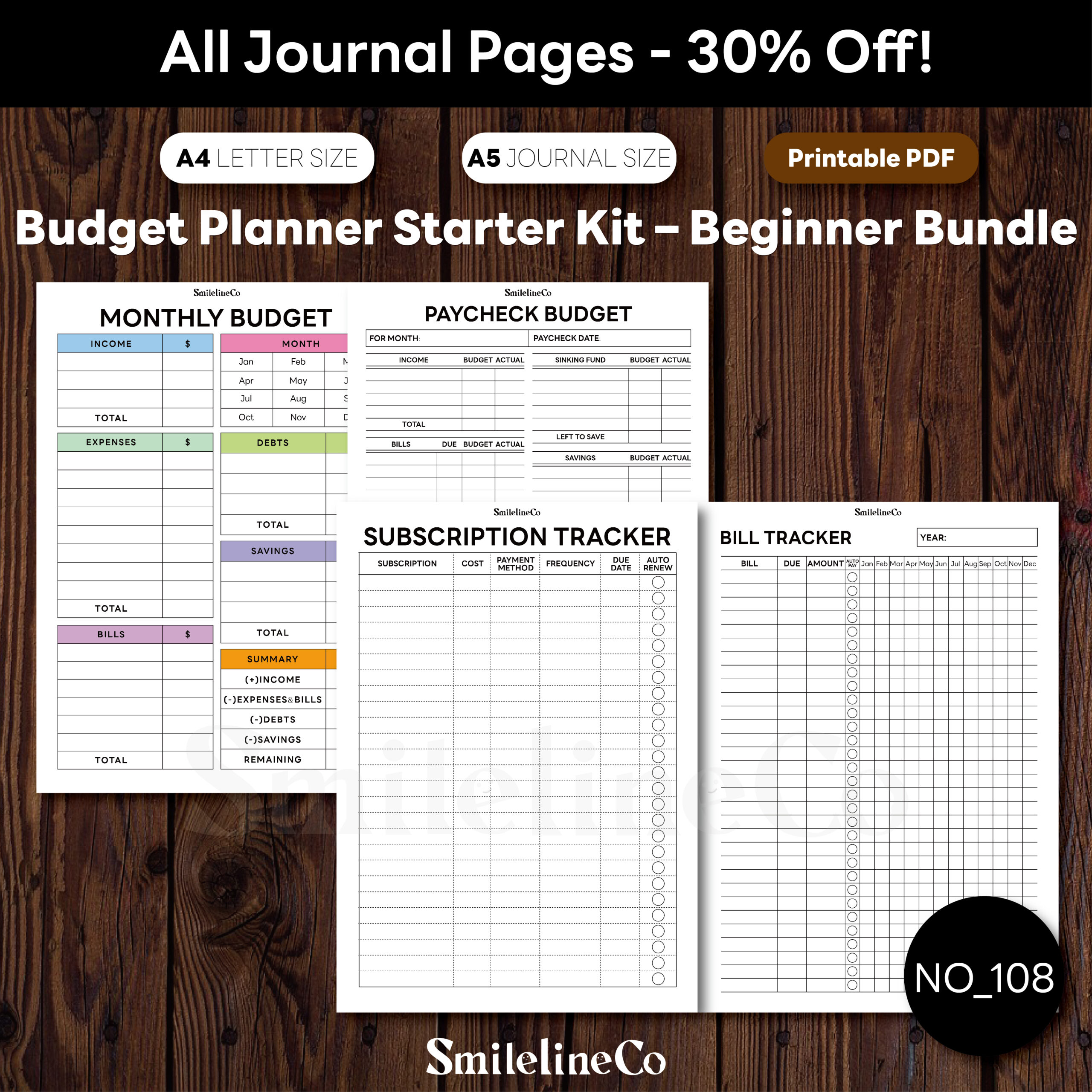 Budget Planner Starter Kit Printable | Beginner Bundle A5 & A4