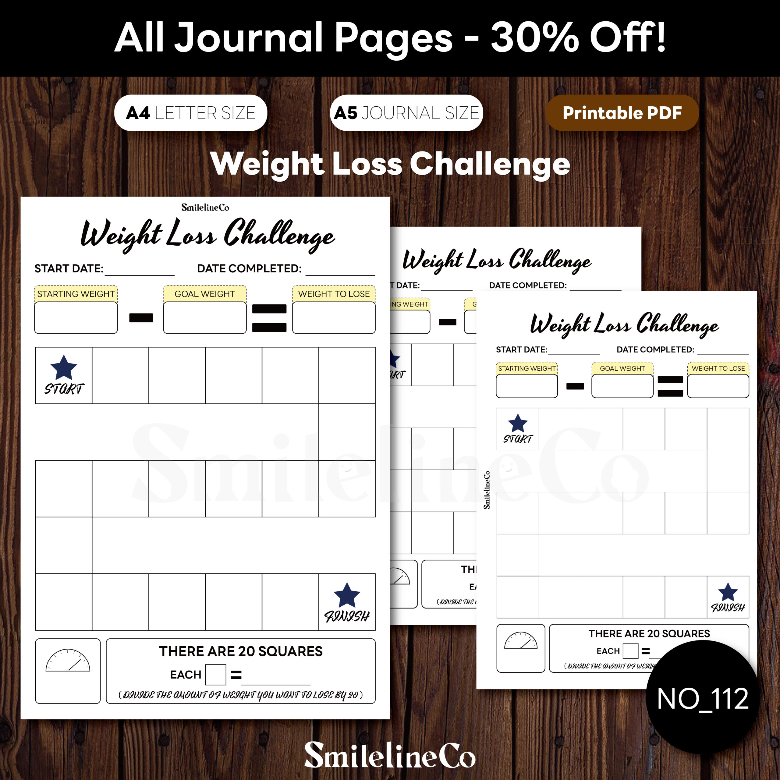 Weight Loss Challenge Printable | A4 & A5 PDF