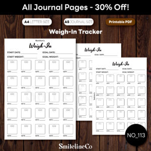 weigh in tracker printable with 25 scales and date lines