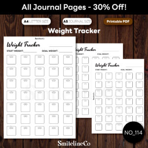 simple weight tracker printable with 35 blank scales
