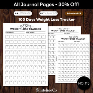 100 Days Weight Loss Tracker Printable | A4 & A5 PDF