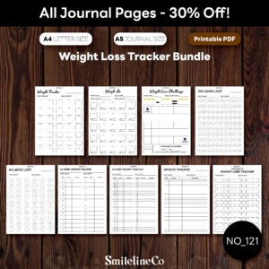 Weight Loss Tracker Bundle | 9 Printables | A4 & A5 PDF