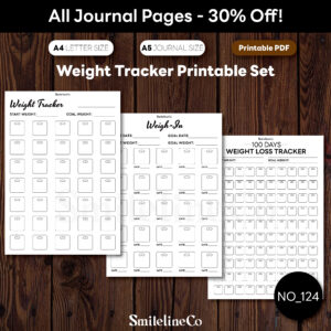 Weight Tracker Printable Set | 3 Scale Trackers | A4 & A5