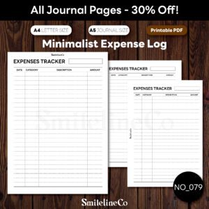 Minimalist Expense Log Printable | Simple A5 & A4 PDF Tracker