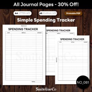 Simple Spending Tracker Printable | Easy A5 & A4 PDF Download