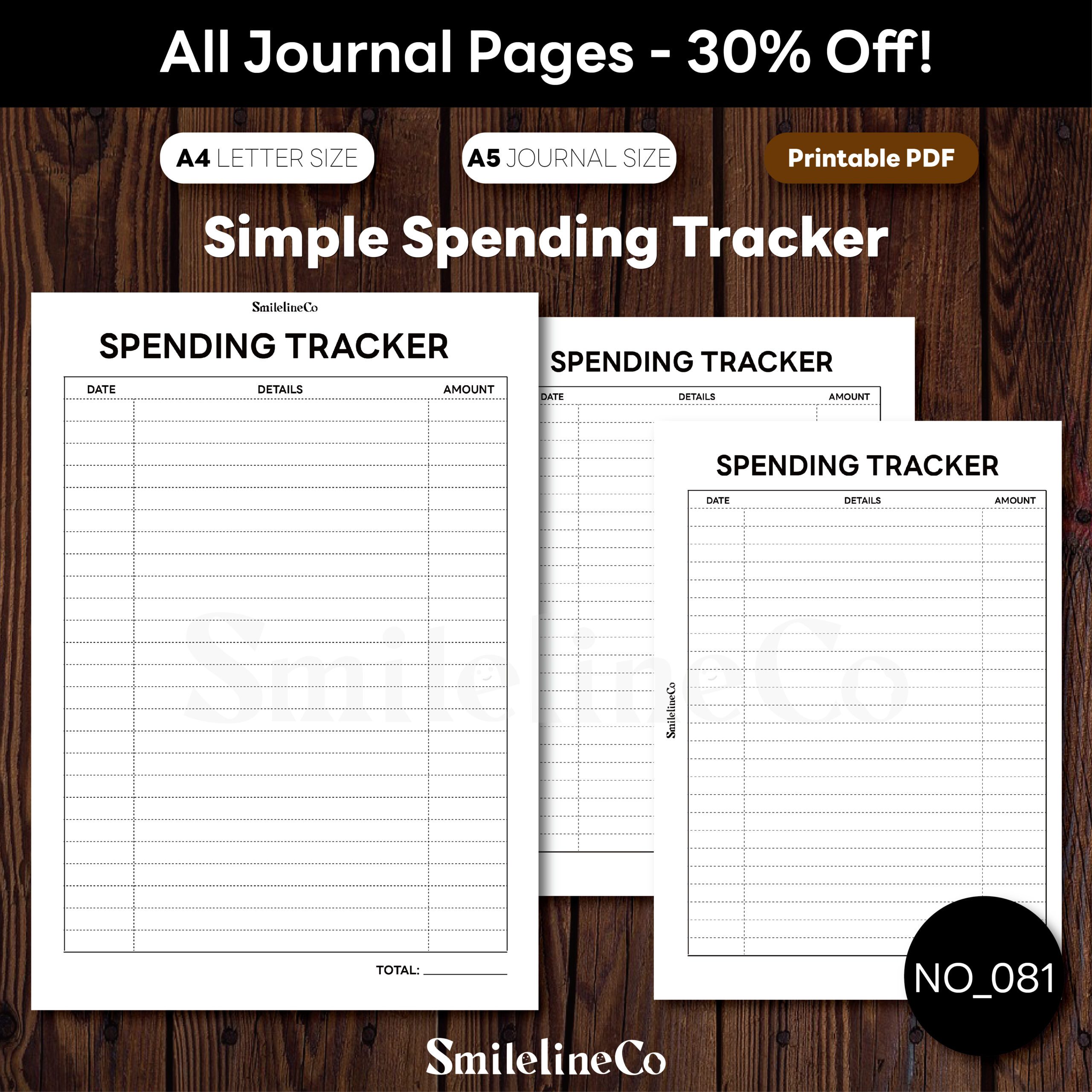 Simple Spending Tracker Printable | Easy A5 & A4 PDF Download