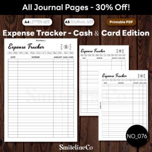 Expense Tracker Printable | Cash & Card A5 & A4 Budget Insert