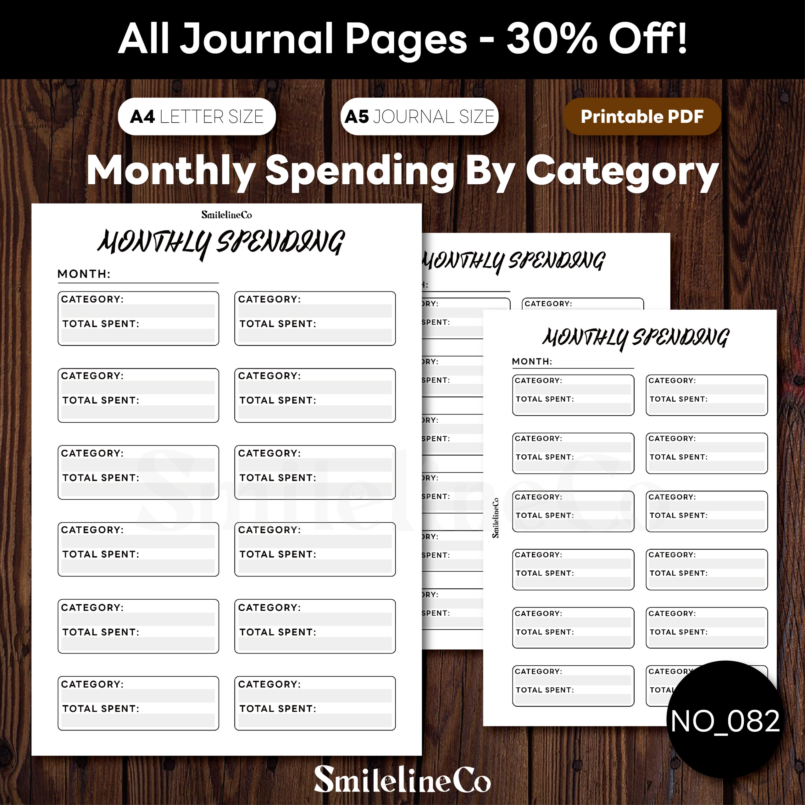 Monthly Spending By Category Printable | A5 & A4 Budget Sheet
