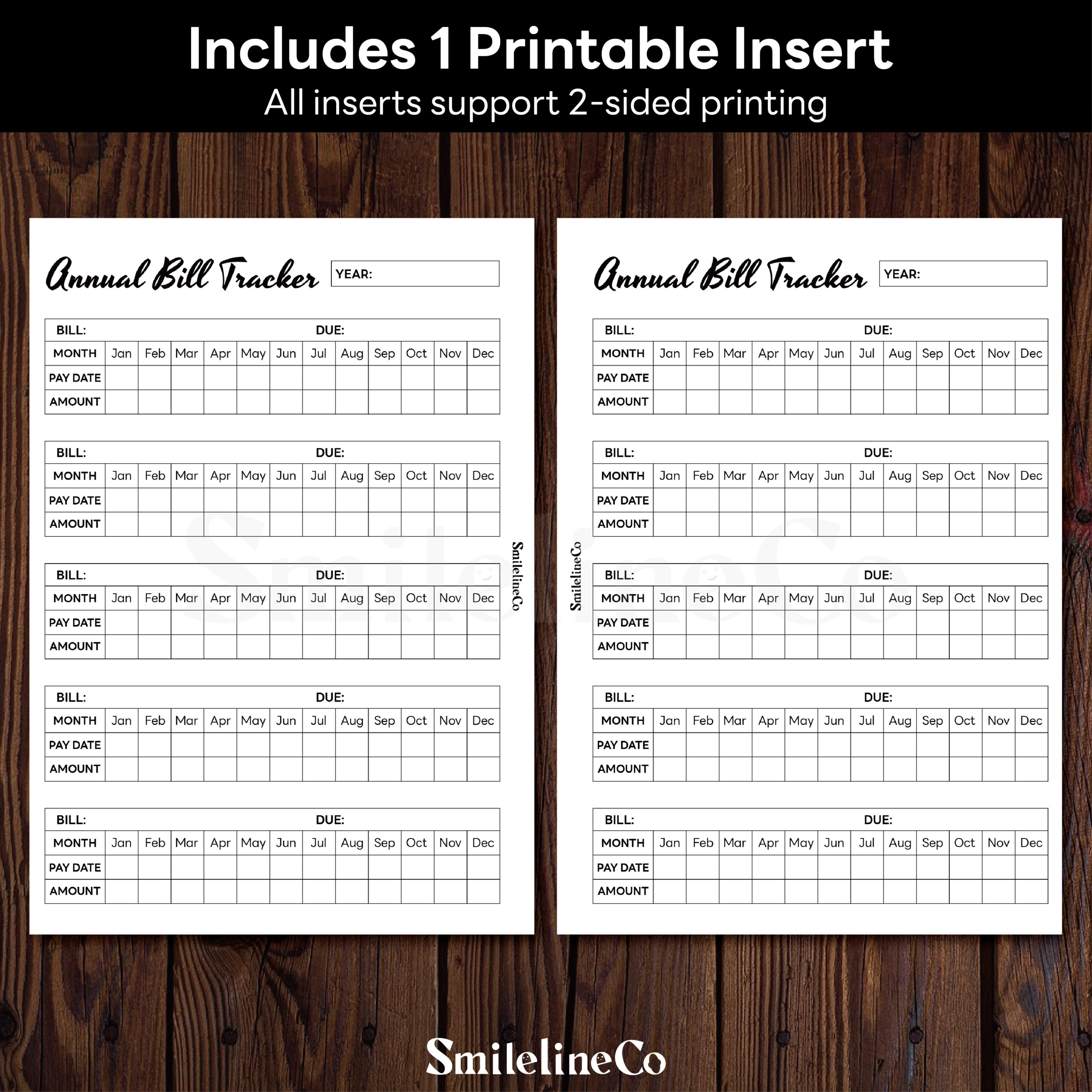 Annual Bill Tracker Printable | Bill By Bill A5 & A4 PDF - Image 2