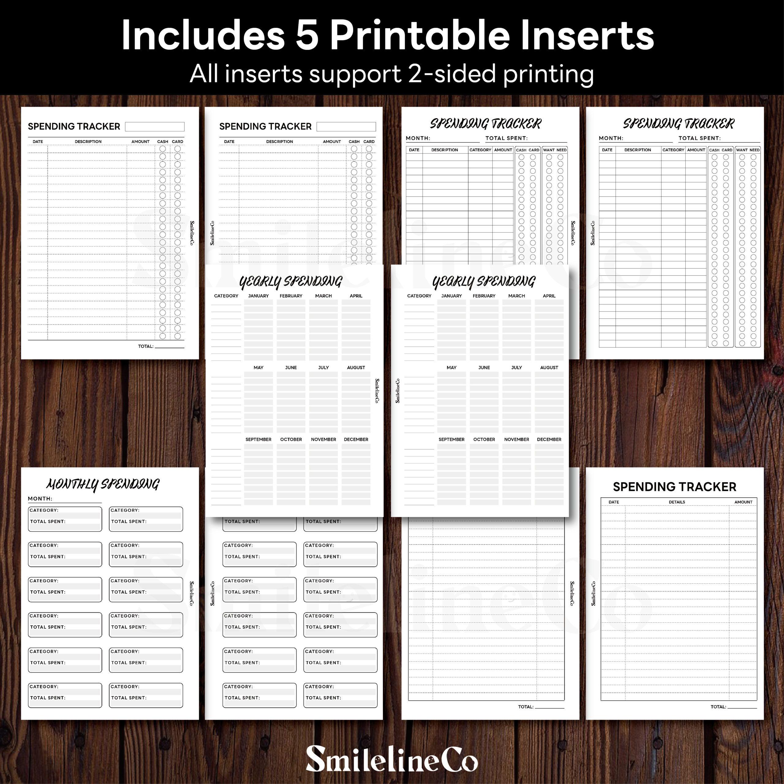 Spending Tracker Bundle Printable | 4 Style Set A5 & A4 PDF - Image 2