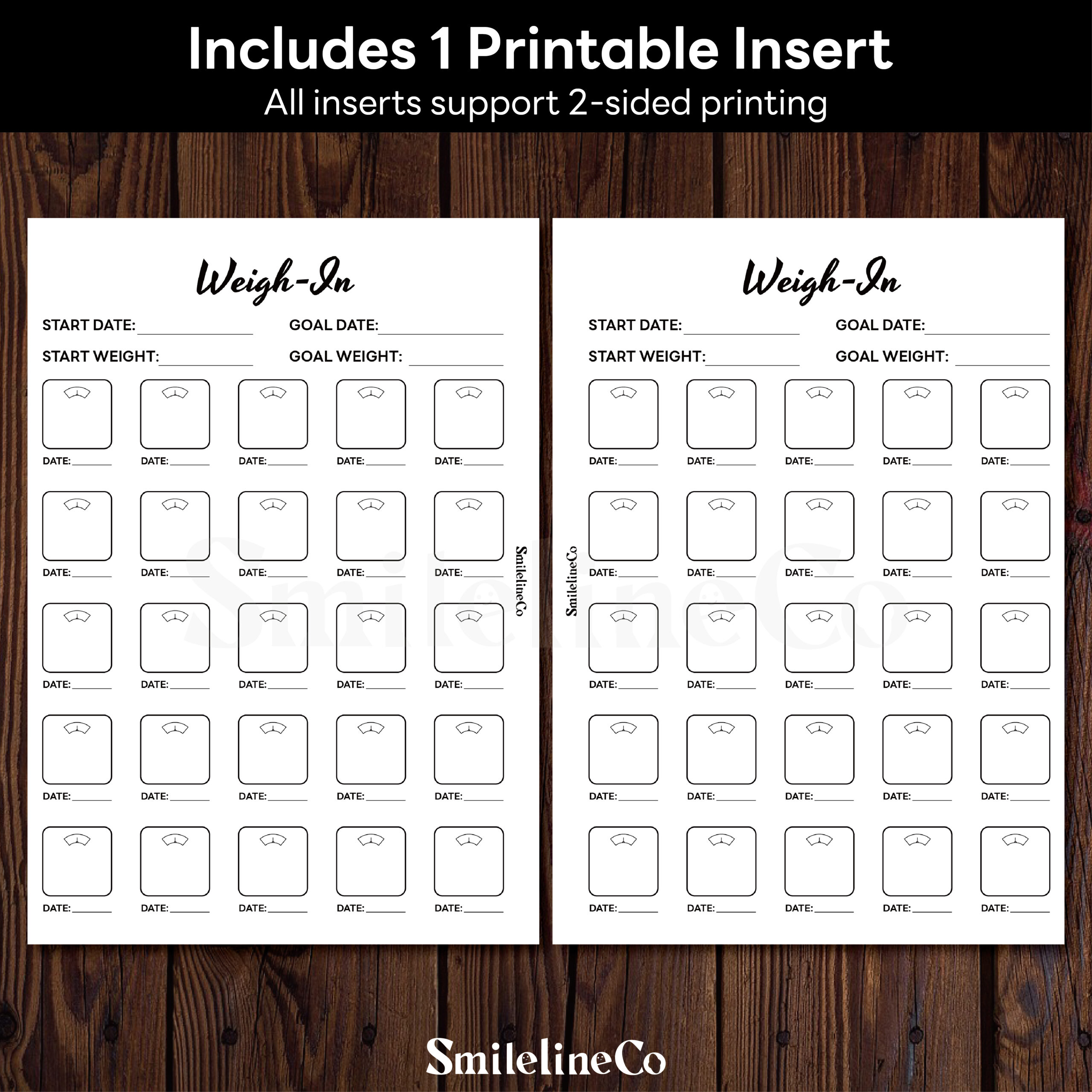 Weigh In Tracker Printable | 25 Scales | A4 & A5 - Image 2