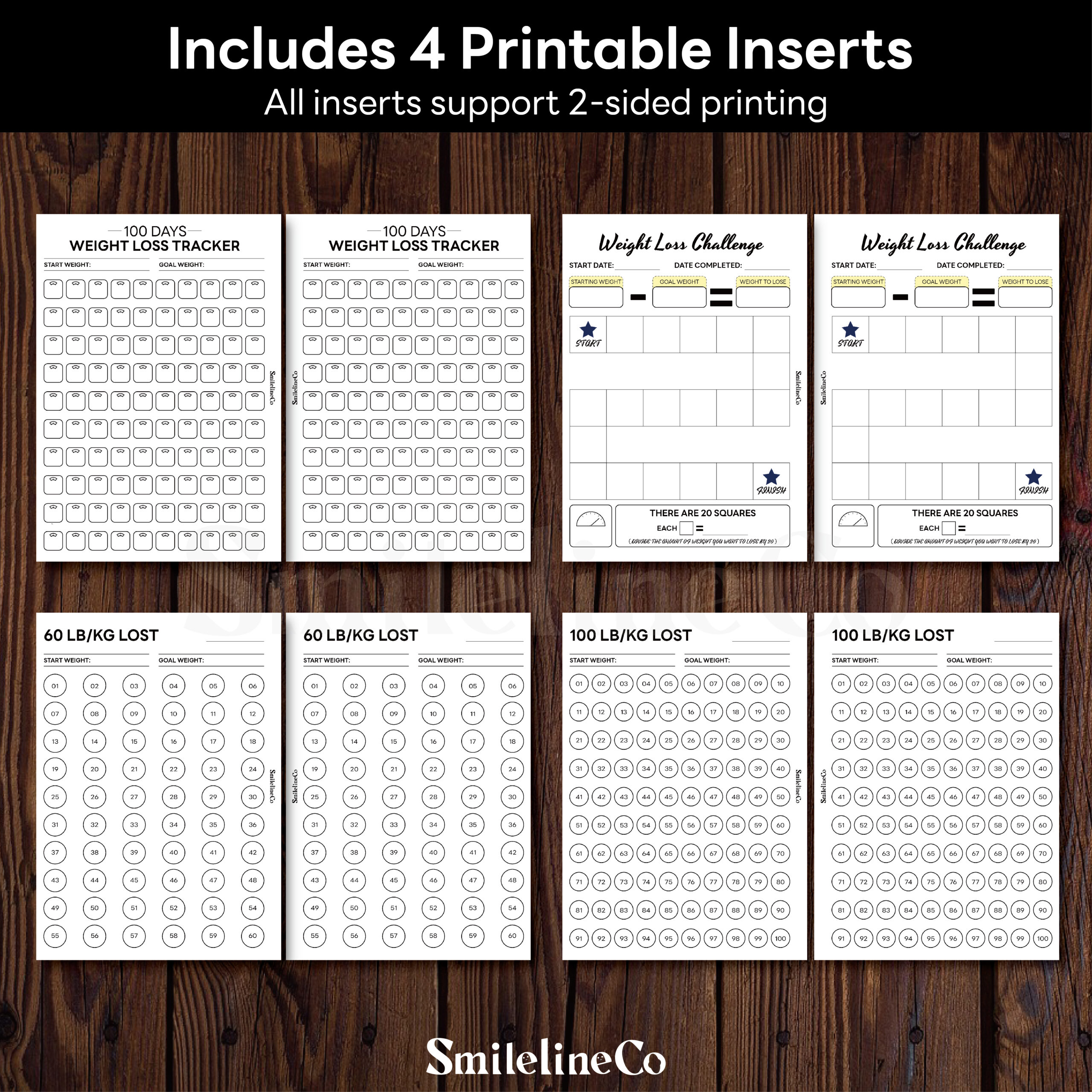Weight Loss Challenge Bundle | 4 Fill-In Printables - Image 2