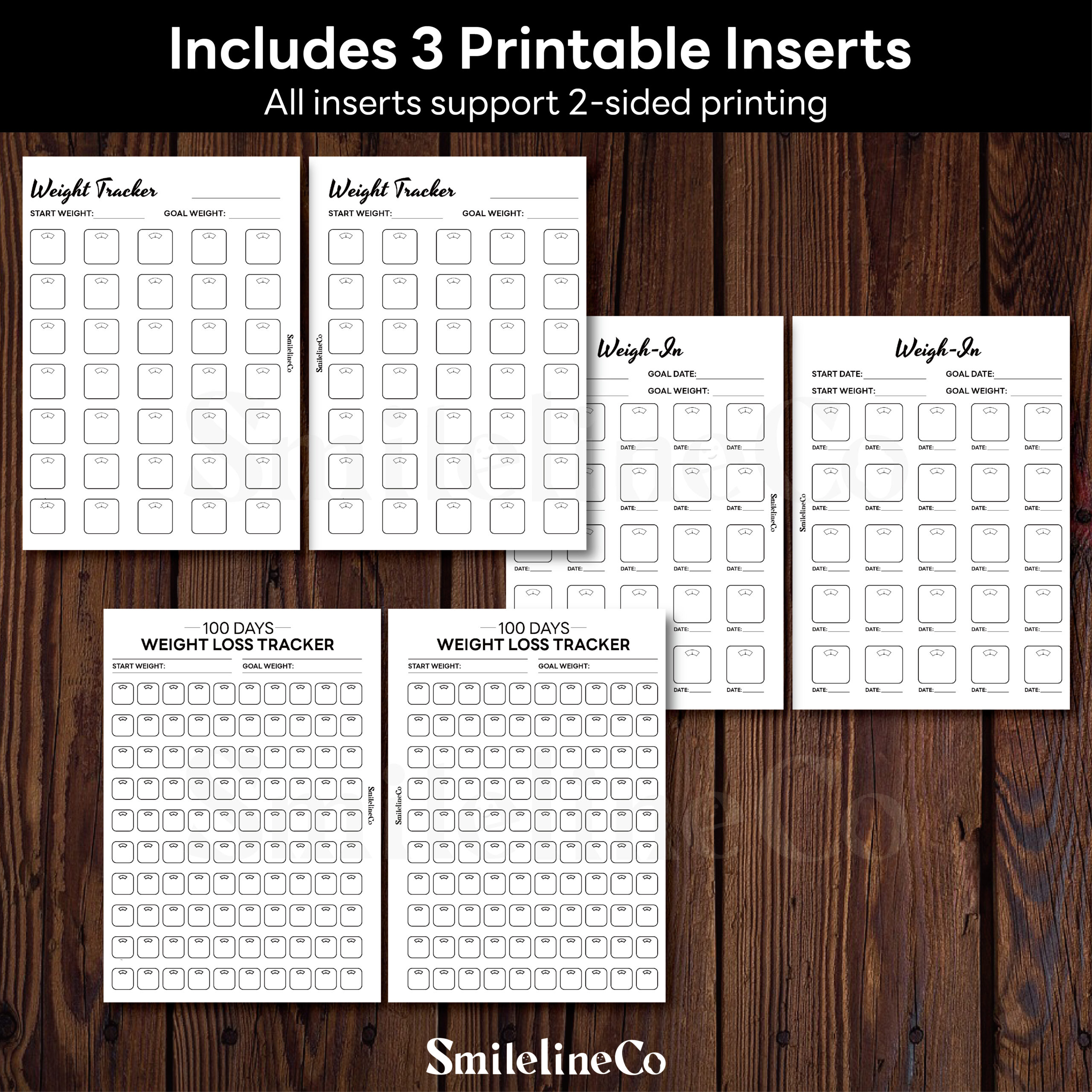 Weight Tracker Printable Set | 3 Scale Trackers | A4 & A5 - Image 2